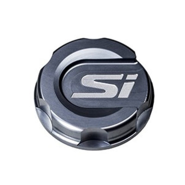 Turbo XS 2016+ Honda Civic Grey Oil Cap - HC-OC-GRY-SI for 2017-2021 Honda Civic Si - front view