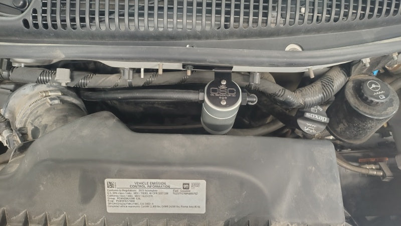 J&L 21-25 Chevy Express/ GMC Savana 6.6L Oil Separator 3.0 Driver Side - Clear Anodized - 3128D-C
