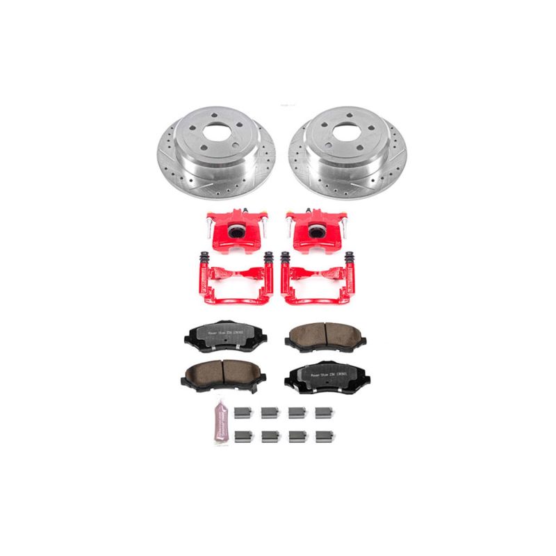 Power Stop 07-17 Jeep Wrangler Rear Z36 Truck & Tow Brake Kit w/Calipers - KC3090-36 for 2007-2018 Jeep Wrangler