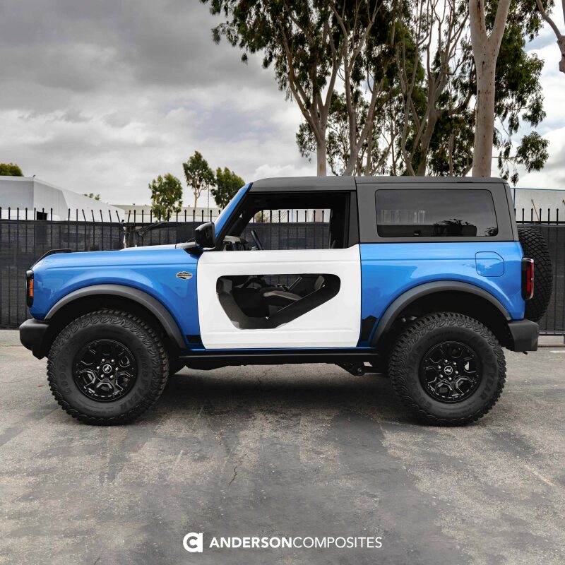 Anderson Composites 21-22 Ford Bronco 2DR Fiberglass Doors (Pair) w/ CF Inserts - Off Road - AC-DD21FDBR2D-HA-PC