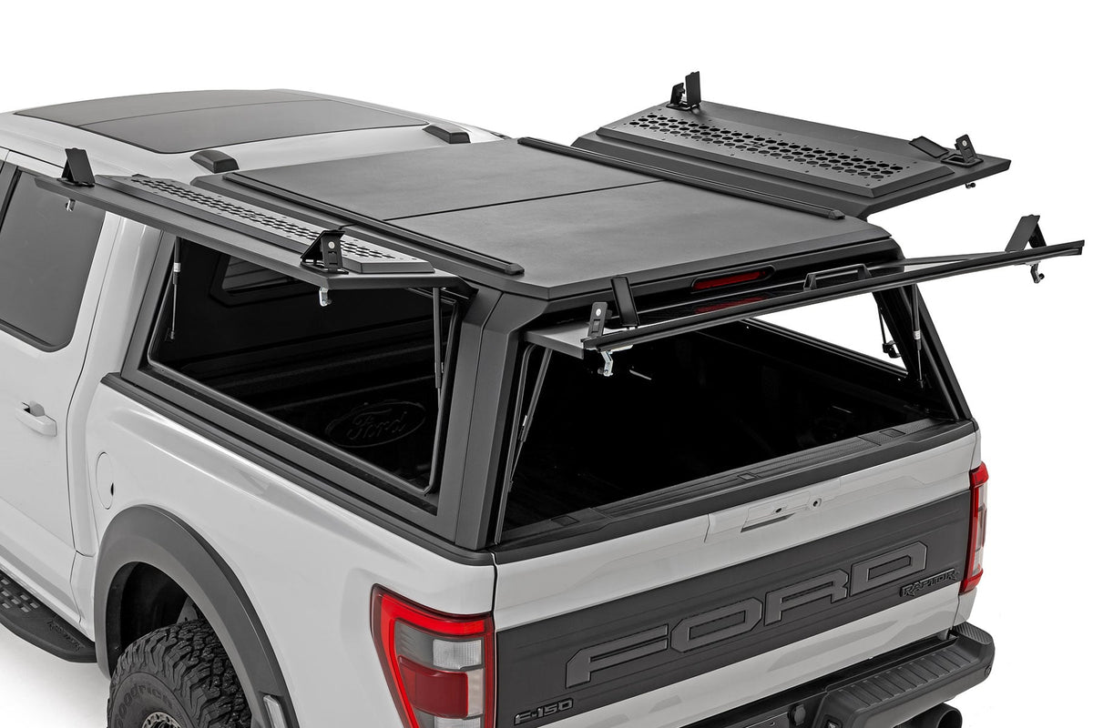 Rough Country - Truck Bed Cap - Modular - 5'7" Bed - Ford F-150 2WD/4WD (2021-2025) - 73400 for 2021-2025 Ford F 150 - angle 