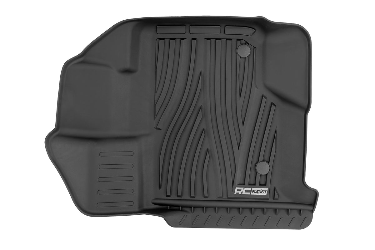 Rough Country - Flex-Fit Floor Mats - Front - Ford F-150 (15-25)/F-150 Lightning (22-25)/Raptor (17-25) - FF-5151 for 2015-20