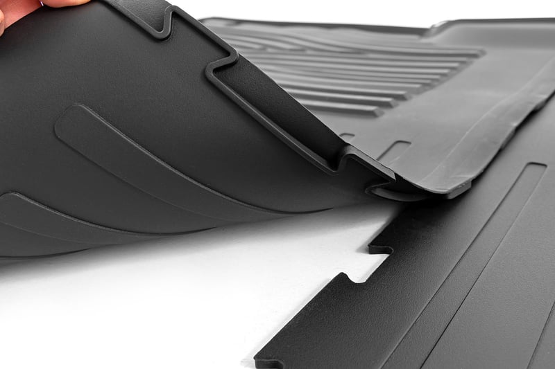 Rough Country - Flex-Fit Floor Mats - First & Second Row - Ford F-150 (15-25)/F-150 Lightning (22-25)/Raptor (17-25) - FF-51512