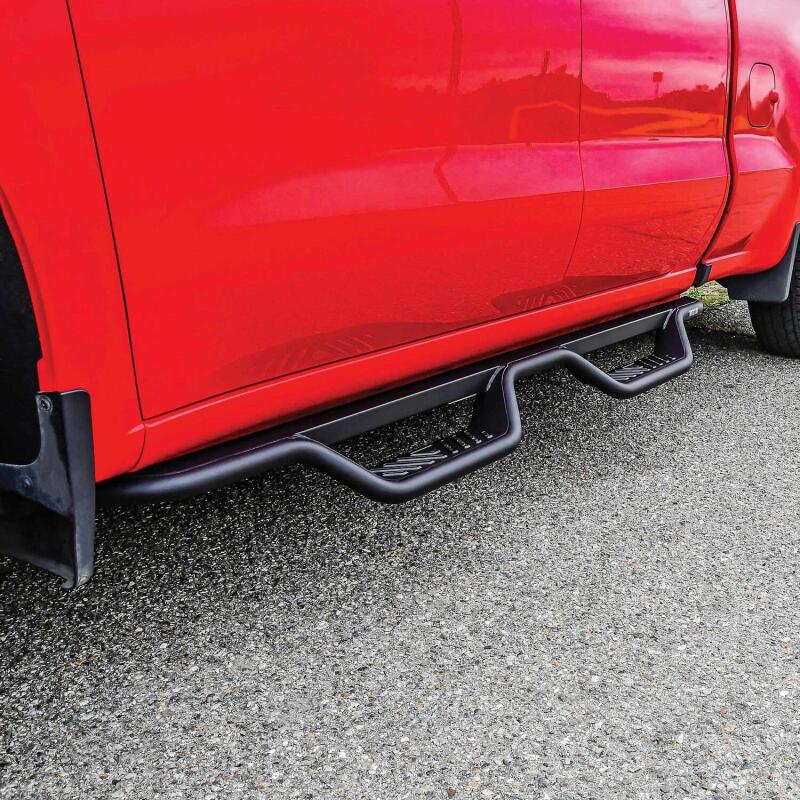 Westin 14-18 Chevy/GMC Silverado/Sierra 1500/2500/3500 Double Cab Outlaw Drop Nerf Bars Tex Black - 20-13715
