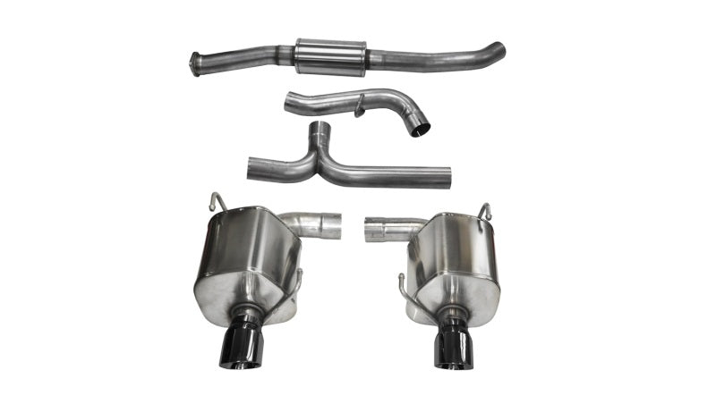 Corsa 08-10 Subaru Impreza WRX Sedan 2.5L Turbo Manual 3in Sport Cat-Back Exhaust w/4in Blac - 14865BLK