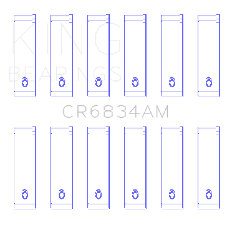 King Engine Bearings Chrysler 3.3/3.8 V6 +.002 Os/Od (Size +0.25mm) Connecting Rod Bearing Set - CR6834AM0.25