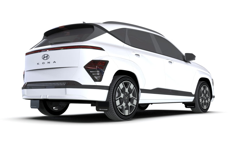 Rally Armor 2024 Hyundai Kona/Kona EV Black UR Mud Flap w/Red Logo - MF113-UR-BLK-RD