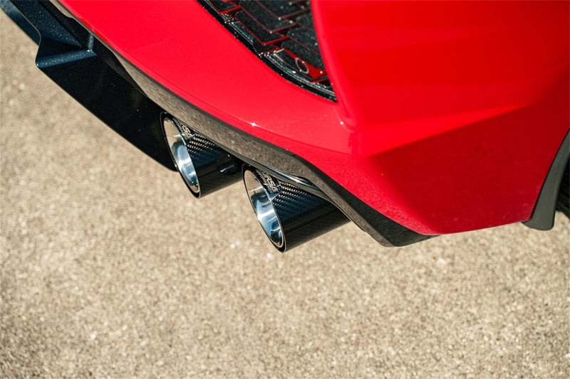 Corsa 2020-2024 Chevrolet Corvette C8 RWD 3in Track Cat-Back Delete Exhaust w/4.5in CF PolishedTips - 21104CF