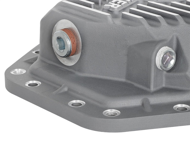aFe Power Street Ser Rear Diff Cover Raw w/Mach Fin 2017 Ford Diesel Trucks V8-6.7L(td) Dana M275-14 - 46-70350