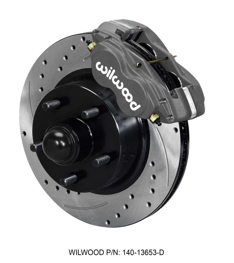 Wilwood Forged Dynalite-M Front Kit 11.30in 1 PC Rotor&amp;Hub-Drill 60-68 Ford / Mercury Full Size - 140-13653-D