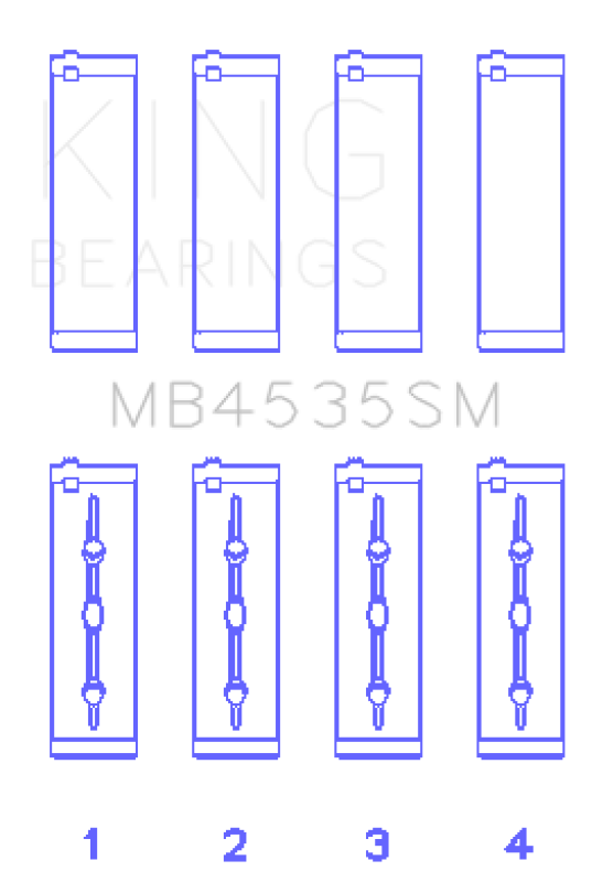 King Engine Bearings Mercedes Benz M 276 DE35 (Size +0.25mm) Main Bearing Set - MB4535SM0.25