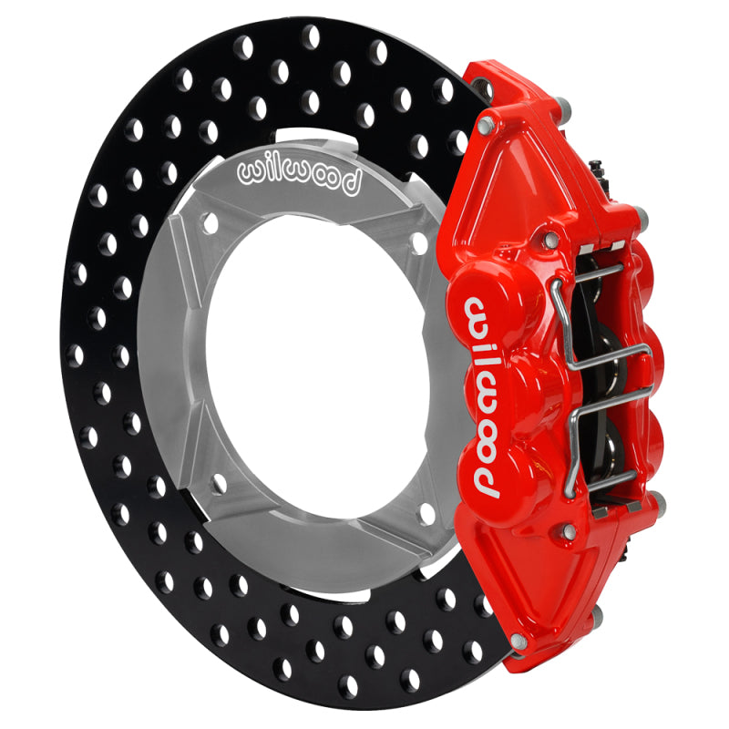 Wilwood 2020+ Polaris RZR Pro UTV6 Rear Kit 11.25in - Red Calipers/Drilled Rotors - 140-17280-DR