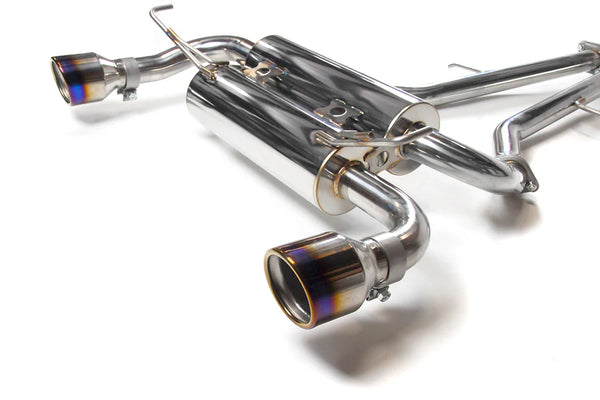 Invidia 09+ 370Z Gemini Rolled Titanium Tip Cat-back Exhaust - HS09N7ZGID for 2009-2016 Nissan 370Z - front view