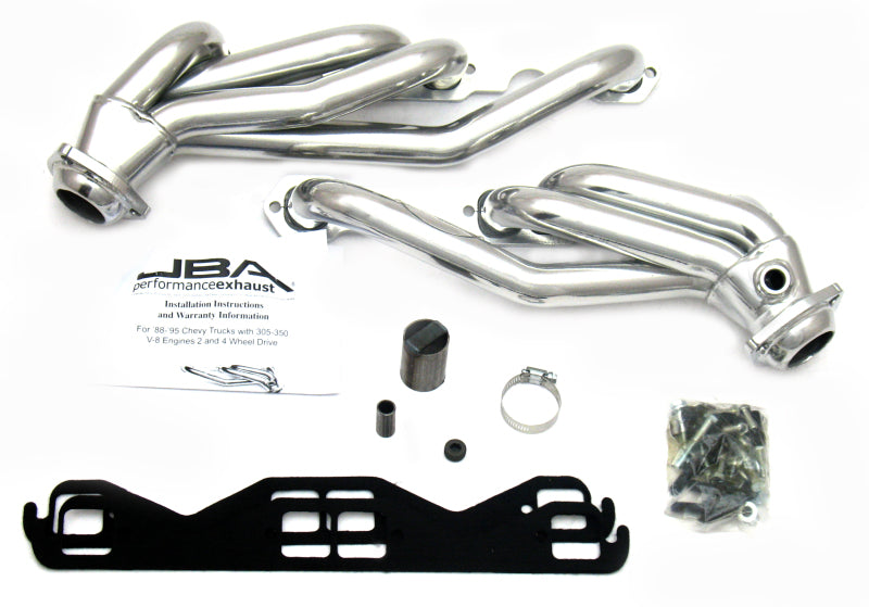 JBA 86-95 GM Truck 5.0L/5.7L SBC w/o A.I.R. 1-1/2in Primary Silver Ctd Cat4Ward Header - 1830SJS