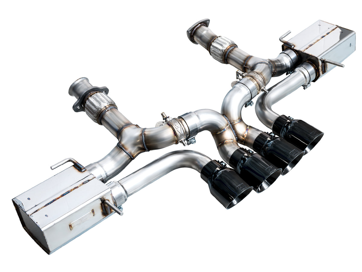 AWE 23+ C8 Corvette Z06 SwitchPath Cat-Back Exhaust - Diamond Black Tips - 3025-43906