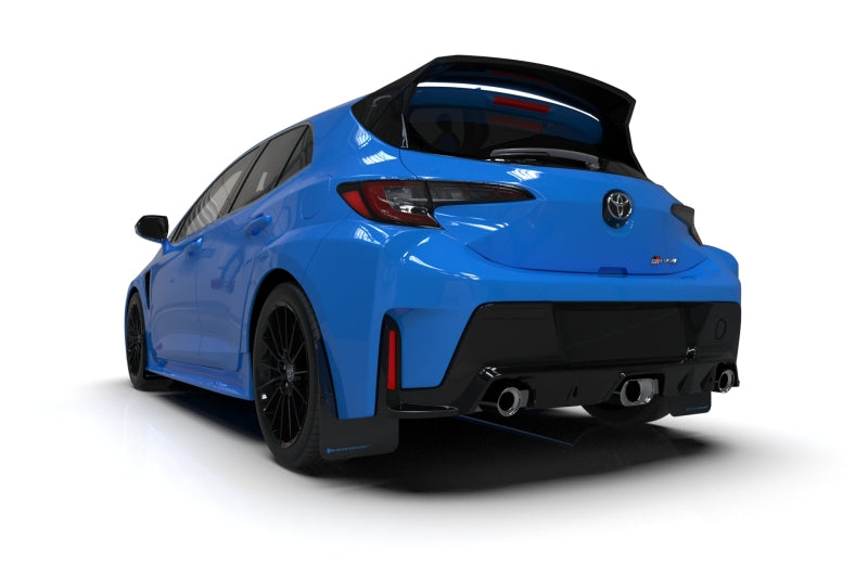 Rally Armor 23-24 Toyota GR Corolla Black Mud Flap w/ Light Blue Logo - MF89-UR-BLK-NB