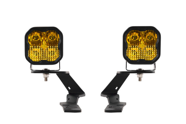 Diode Dynamics 19-21 Ford Ranger Pro SS3 LED Ditch Light Kit - Yellow Combo - DD6586 for 2019-2023 Ford Ranger - front view