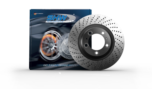 SHW 09-13 Porsche 911 Turbo w/Center Lock w/o Ceramics Left Rear Drill-Dimp MB Rotor (99735240503) - PRL39979 for 2009-2013 P