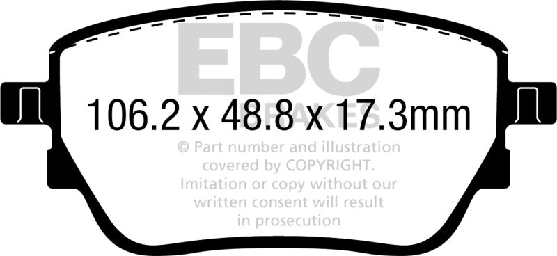 EBC 2019+ Mercedes-Benz A220 Sedan (V177) 2.0L Turbo Redstuff Rear Brake Pads - DP32389C