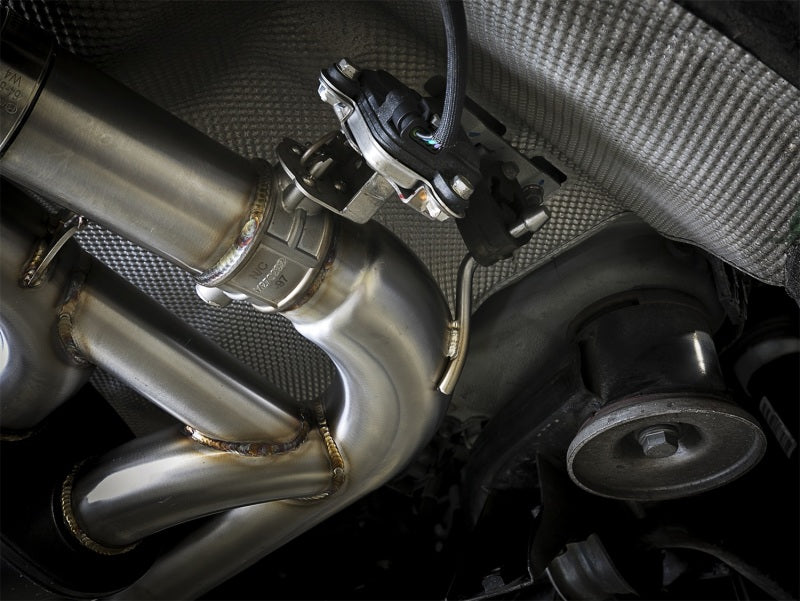 aFe MACH Force-Xp 3.5in. 304 SS C/B Exhaust System 15-18 BMW X5 M (F85) V8-4.4L (tt) - Black Tip - 49-36341-B