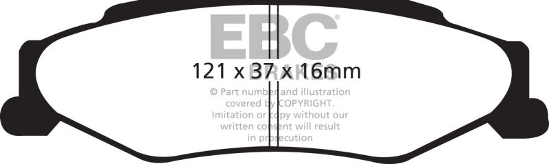 EBC 03-04 Cadillac XLR 4.6 Yellowstuff Rear Brake Pads - DP41160R