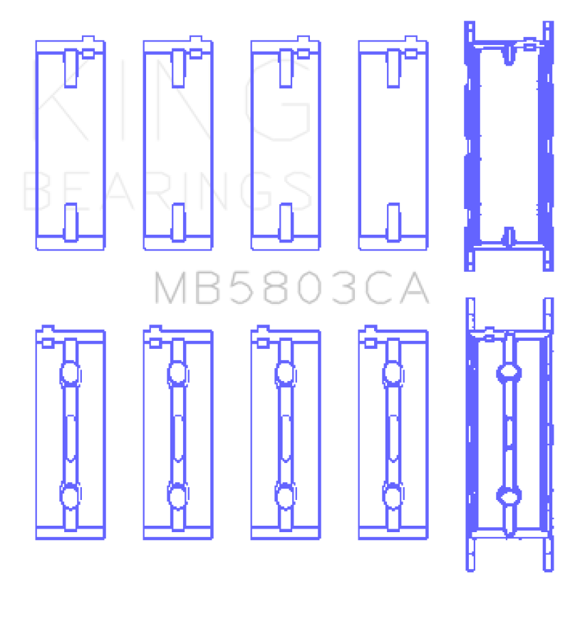 King BMW S65B40A (Size +0.25mm) Crankshaft Main Bearing ( Set of 5 ) - MB5803CA0.25