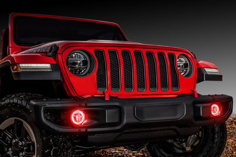 Oracle Jeep Wrangler JL/Gladiator JT LED Surface Mount Fog Light Halo Kit - ColorSHIFT SEE WARRANTY - 1215-333