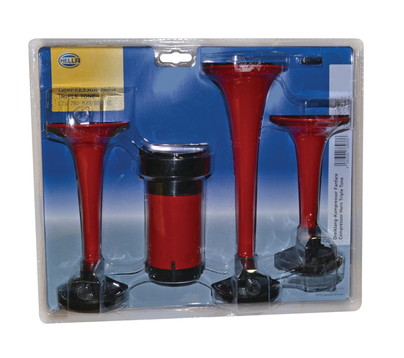 Hella Triple-Tone Air Horn Kit 12V - 003001671