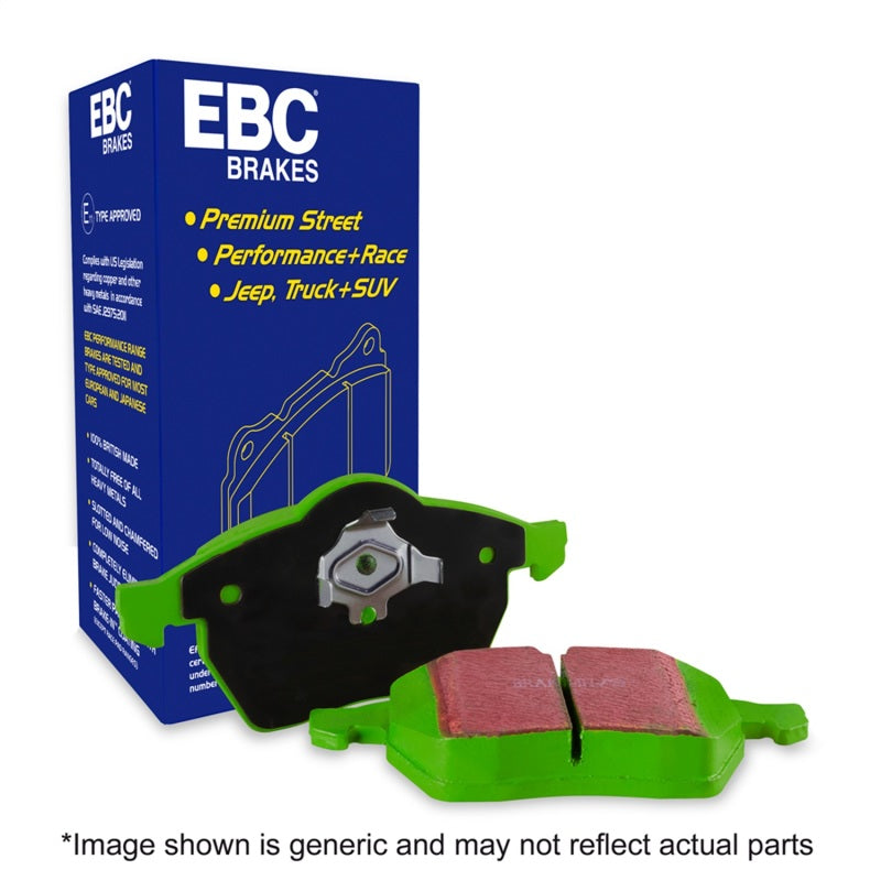 EBC 07-11 Acura CSX (Canada) 2.0 Type S Greenstuff Front Brake Pads - DP21254 for 2000-2009 Honda S2000 - angle view