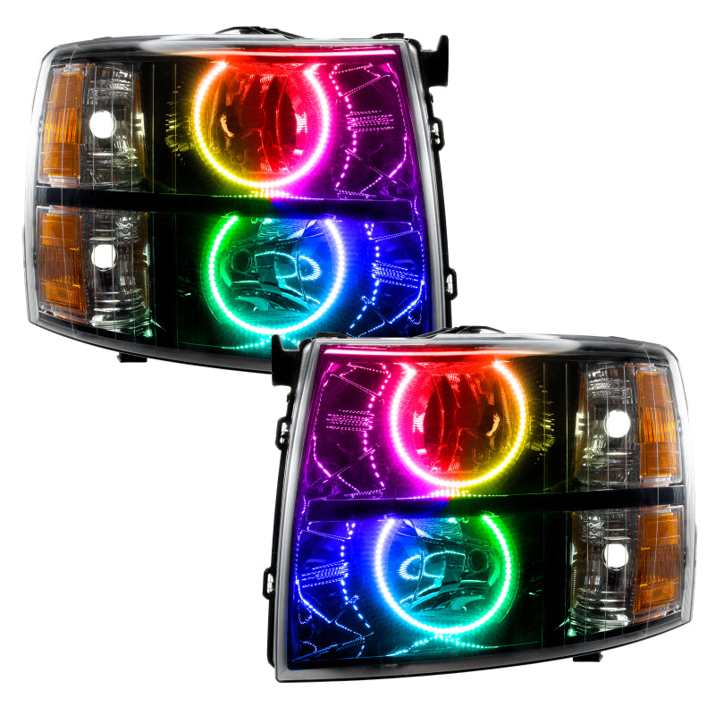 Oracle 07-13 Chevrolet Silverado SMD HL - Blk - Round Style - ColorSHIFT w/o Cntrl SEE WARRANTY - 7105-334