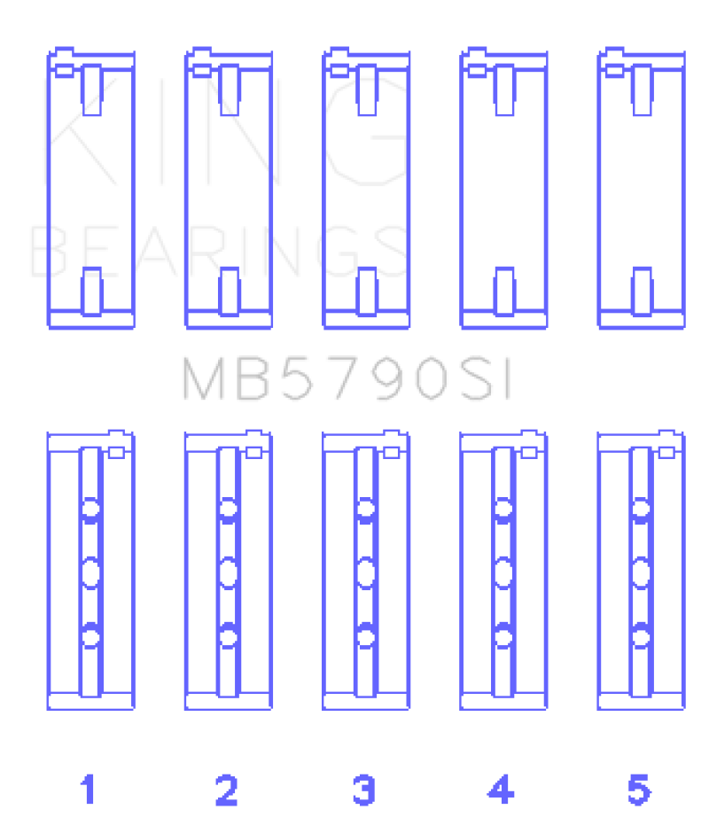 King Porsche M 48 / M 48.50 (Size STD) Main Bearing Set - MB5790SI