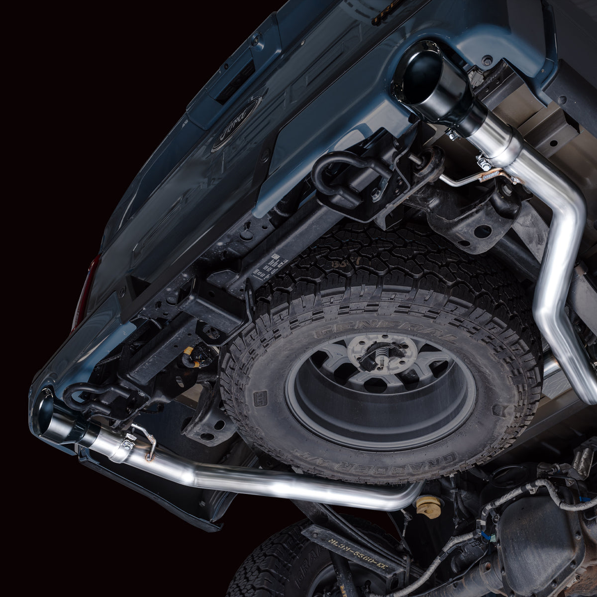 AWE Tuning 2021+ Ford F-150 Tremor (w/ Bumper Cutouts) 0FG Non-Resonated Catback -Diamond Black Tips - 3020-33402