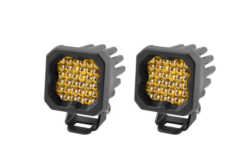 Diode Dynamics Stage Series C1 LED Pod Sport - Yellow Flood Standard ABL (Pair) - DD6448P