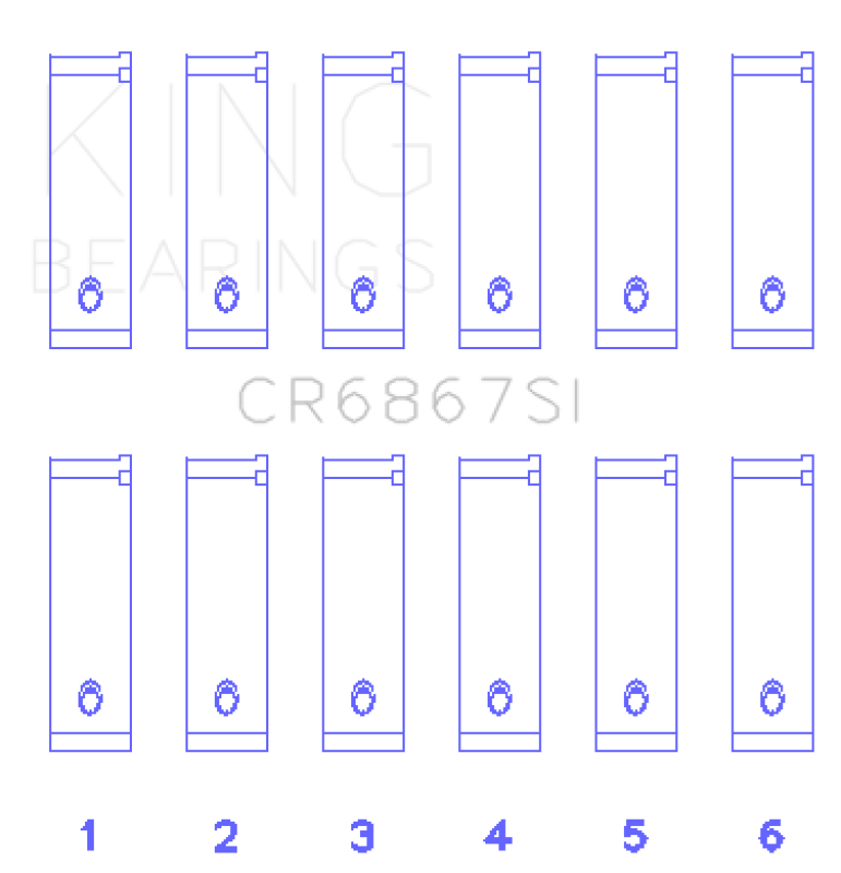 King Engine Bearings Chrysler 215 Cid/241 Cid 24V (Size +0.50mm) Connecting Rod Bearing Set - CR6867SI0.5