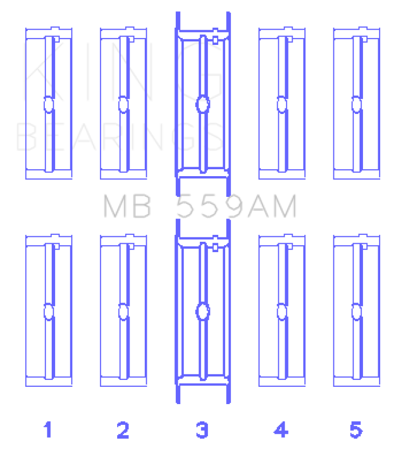 King Ford 330/352/360/390/410/428 Engine (Size 050) Main Bearing Set - MB559AM050