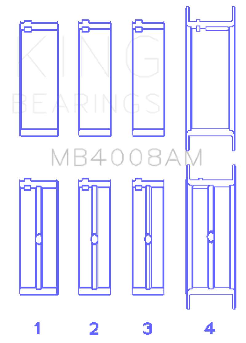 King Nissan VG20E/VG20DET V6 (Size STD) Main Bearing Set - MB4008AM