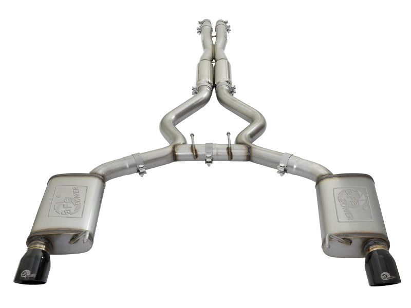 aFe 20-22 Audi RS6 Avant V8 4L (tt) MACH Force-Xp 3in to 2.5in 304 SS Cat-Back Exhaust w/ Black Tip - 49-36448-B