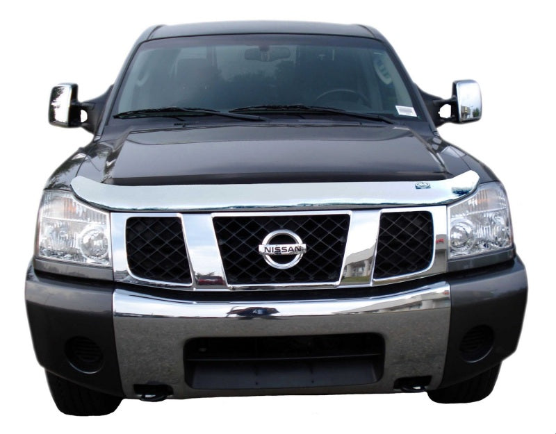 AVS 04-15 Nissan Armada High Profile Hood Shield - Chrome - 680402