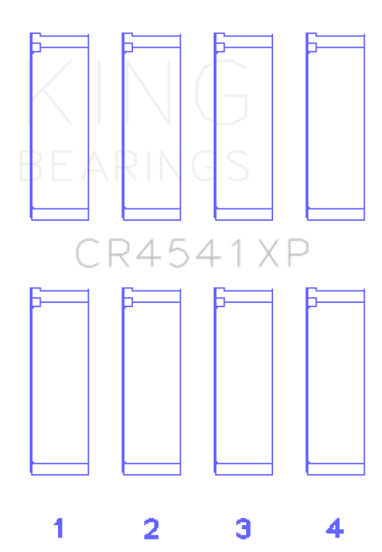 King Engine Bearings Honda F23A/F23Z/K20A3/16V (Size +0.50mm) Connecting Rod Bearing Set - CR4541XP0.5