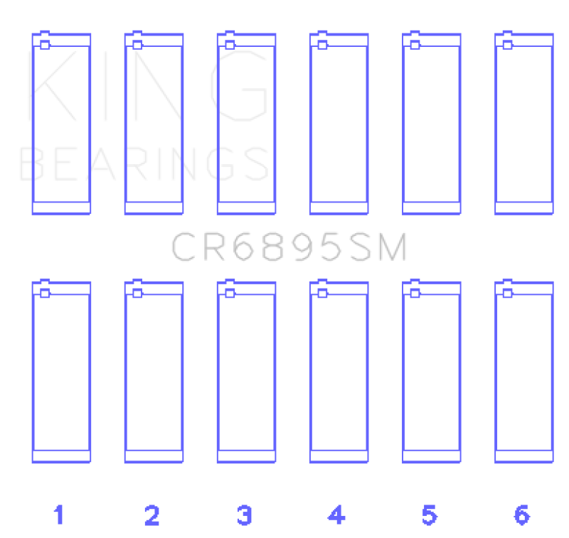 King Engine Bearings Ford Ecoboost 3.5L V6 (Size +0.75mm) Connecting Rod Bearing Set - CR6895SM0.75