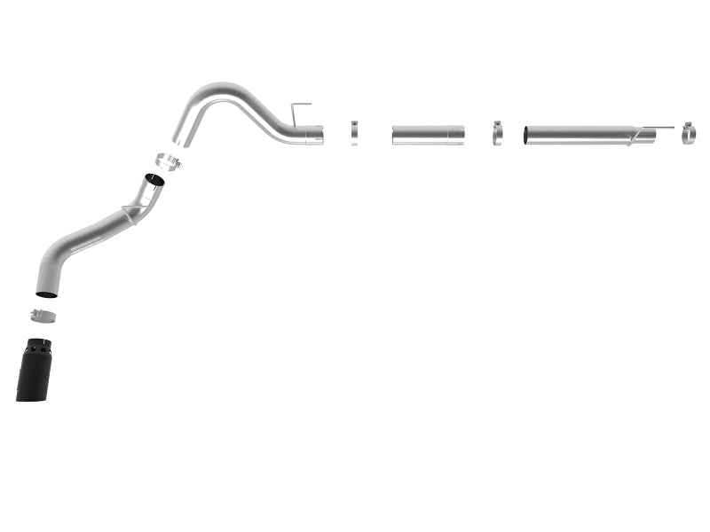 aFe Large Bore-HD 4in 409 SS DPF-Back Exh 18-19 Ford F-150 V6-3.0L (td) w/ Black Tip - 49-43106-B