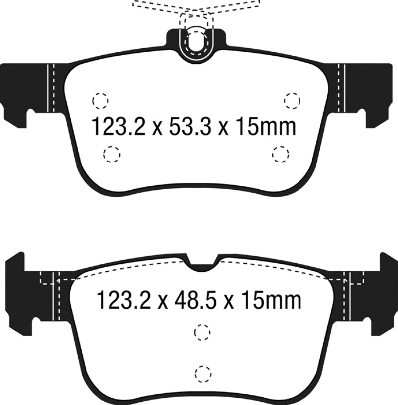 EBC 15+ Ford Edge 2.0 Turbo FWD Greenstuff Rear Brake Pads - DP23047