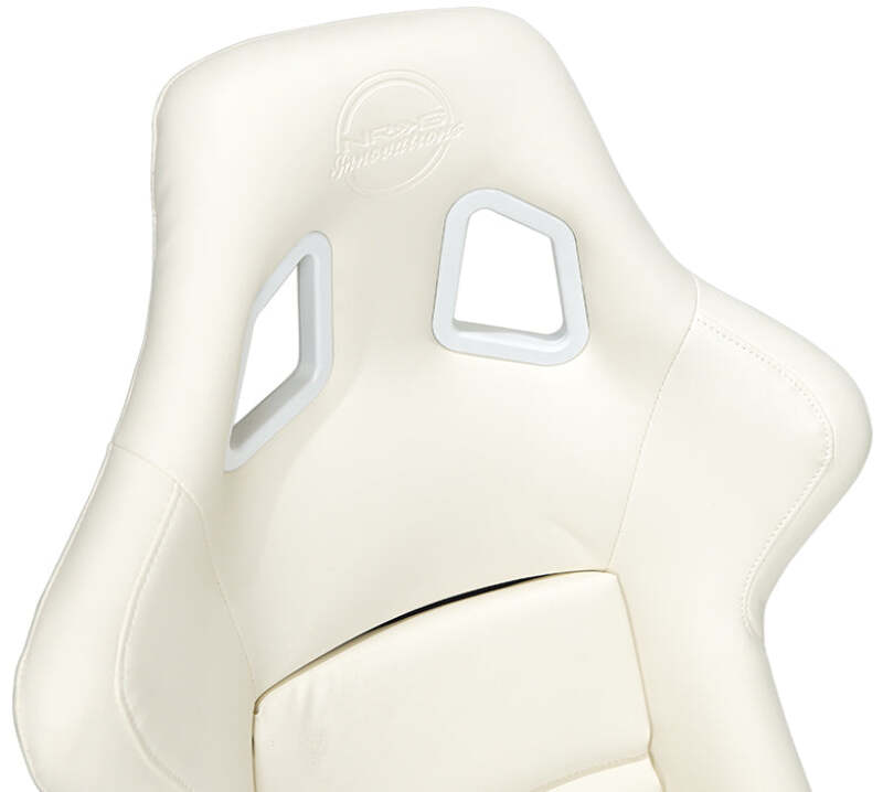 NRG FRP Bucket Seat White Vinyl Material (Large) - FRP-302WT-V - close-up view 2 3 4