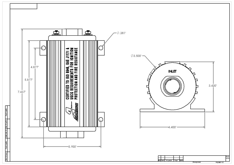 Aeromotive Marine 1200 HP EFI Pump - 11110