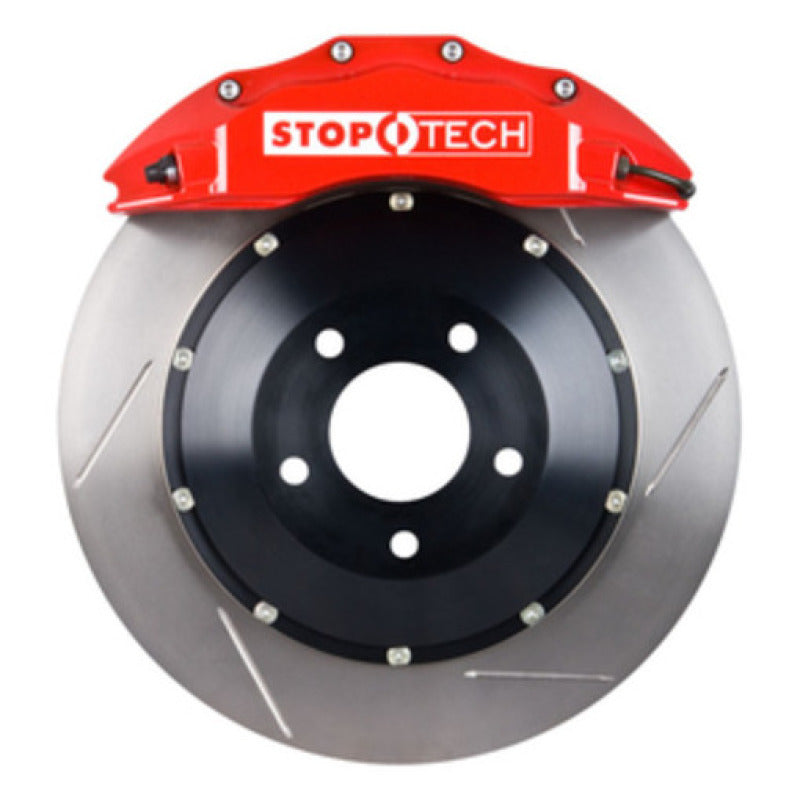 StopTech 05-10 Mustang GT S197 Front BBK w/ Red ST-60 Calipers Slotted 355x32mm Rotors/Pads/SS Lines - 83.330.6700.71