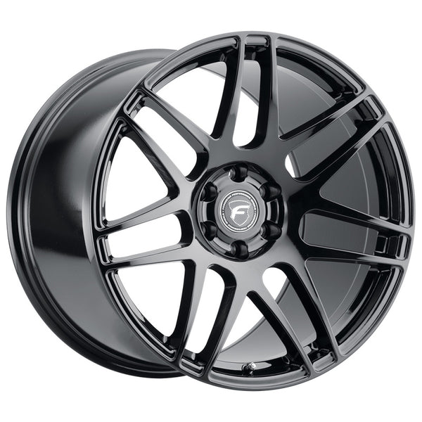 Forgestar F14 20x11 / 5x120 BP / ET42 / 7.6in BS Gloss Black Wheel - F25101121P42 by Forgestar - front view