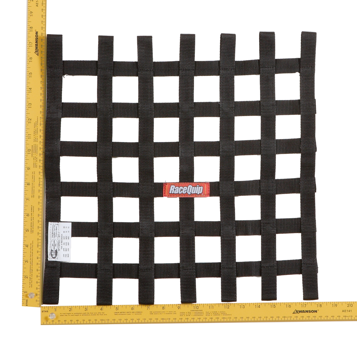 RaceQuip Black 18 X 18 SFI Ribbon Net