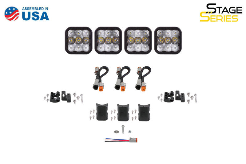 Diode Dynamics SS5 Pro Universal CrossLink 4-Pod Lightbar - Yellow Driving - DD7253