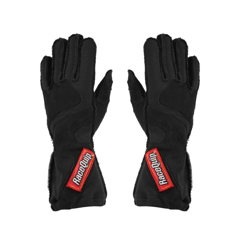 RaceQuip 356 Series 2 Layer Nomex Outseam Race Gloves SFI 3.3 / 5 All Black Small - 356902RQP