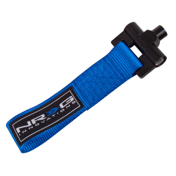 NRG Bolt-In Tow Strap Blue - Scion TC 05-08 2014+/ Xb 03-07 (5000lb. Limit) - TOW-120BL for 2014-2016 Scion tC - front view